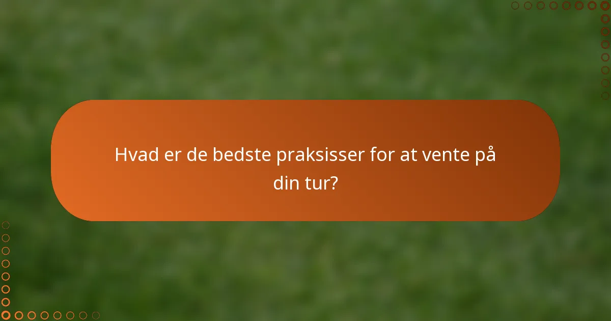 Hvad er de bedste praksisser for at vente på din tur?